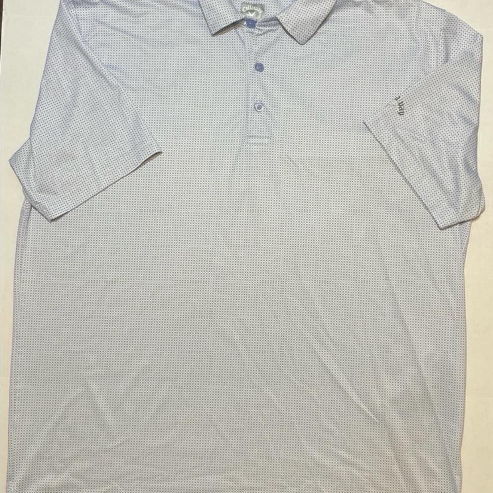 Calloway Men’s Light Blue Plaid Golf Polo Shirt Size XL